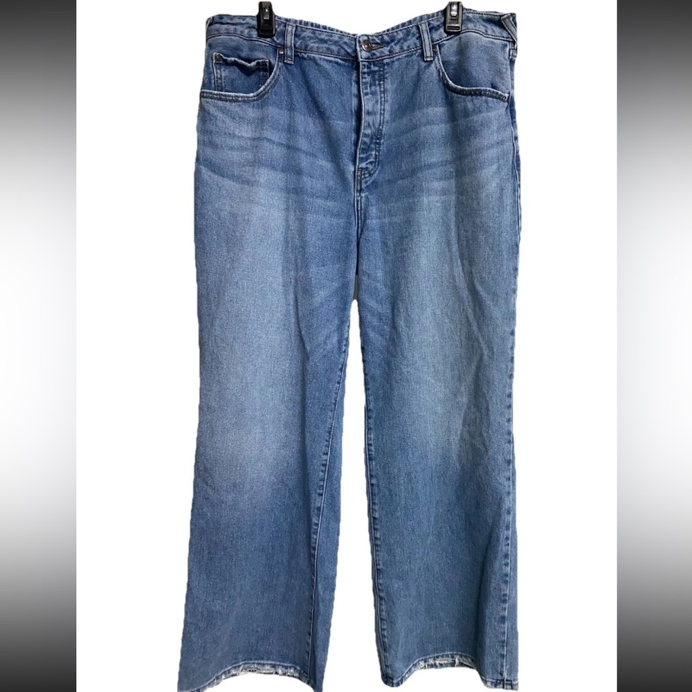 Cleo + Wolf Womens Baggy Medium Wash Denim‎ Jeans